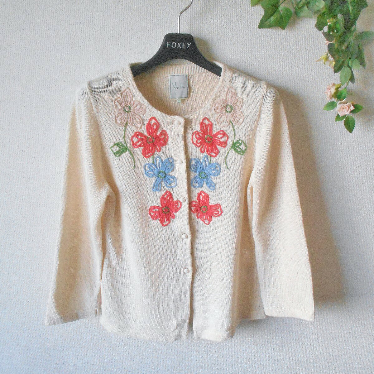 Rakuten - 【中古】シビラ Sybilla ニット カーディガン L 春 夏 レディース お花 刺繍