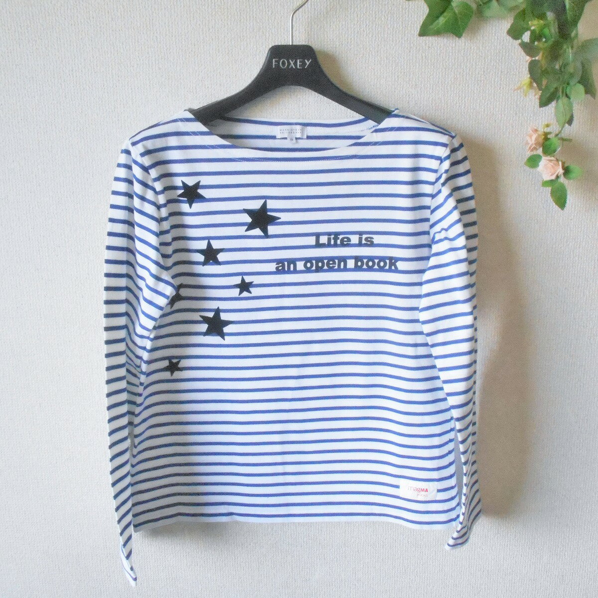 Rakuten - 【中古】マッキントッシュ フィロソフィー MACKINTOSH PHILOSOPHY × magMA BOOKS コラボ Tシャツ カットソー 38 長袖 ボーダー