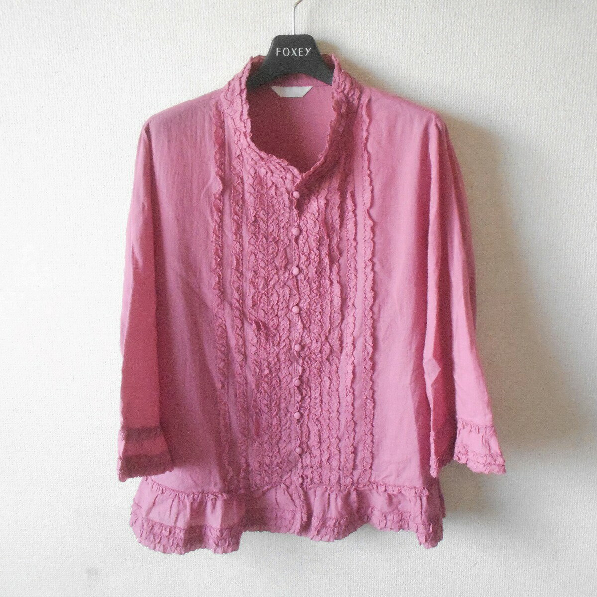 Rakuten - 【中古】ピンクハウス PINK HOUSE ブラウス スタンドカラー 7分袖 フリル レディース 春 夏