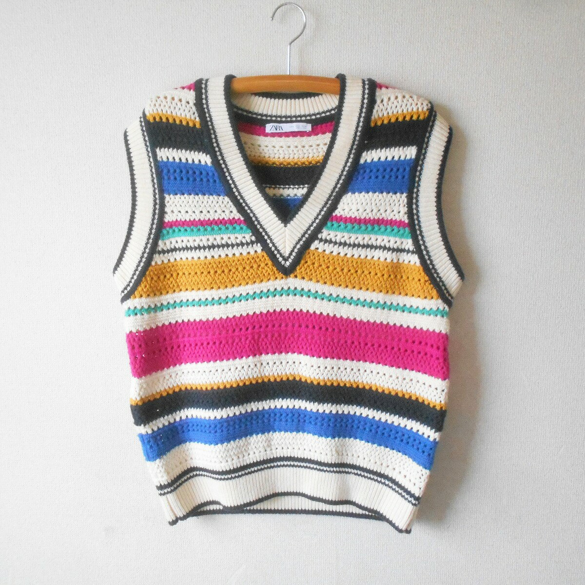 樂天商城 - 【中古】ザラ ZARA ニット ベスト ジレ メンズ S 秋 冬 春 プルオーバー