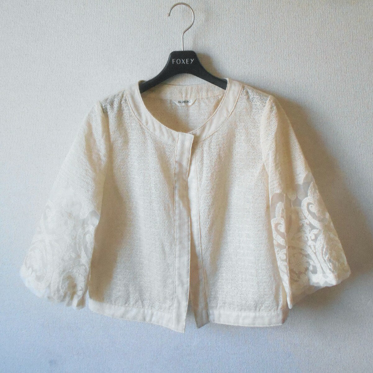 樂天商城 - 【中古】インゲボルグ INGEBORG ノーカラー ジャケット 9 レディース 7分袖 麻 ブレンド 夏