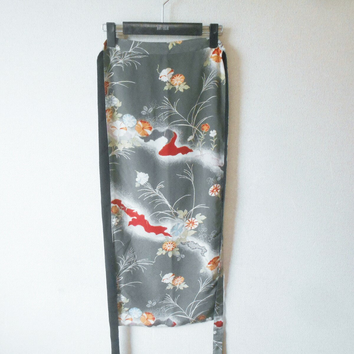 樂天商城 - 【中古】カネコイサオ KANEKO ISAO 金子功 和柄 ちりめん セットアップ 用 エプロン タブリエ グレー