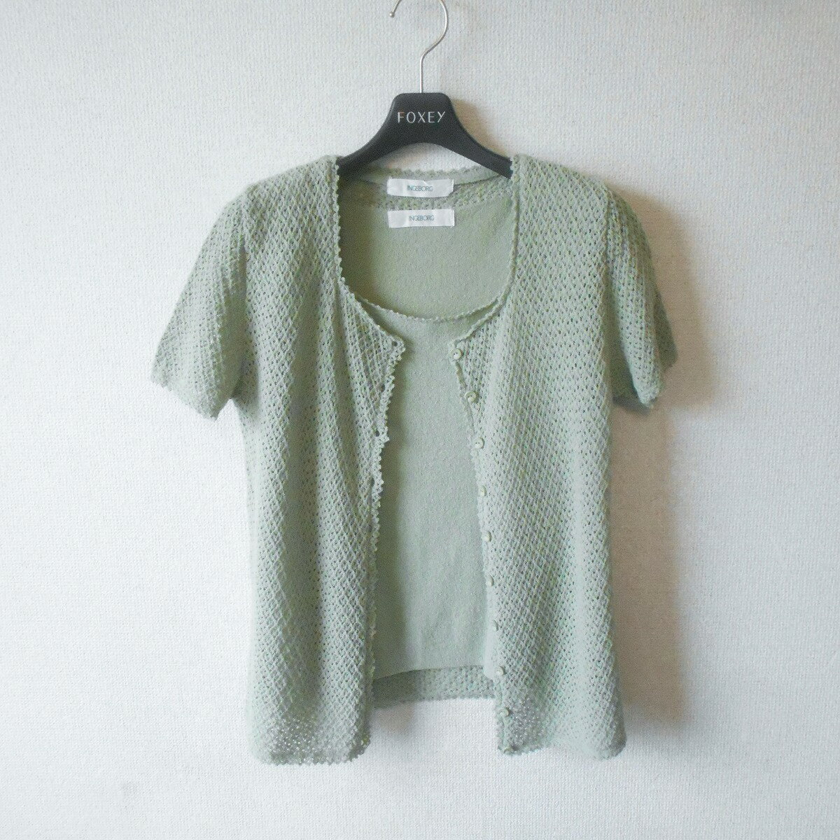 Ensembles - 【中古】インゲボルグ INGEBORG ニット アンサンブル セット M レディース 夏 ノースリーブ ニット カーディガン
