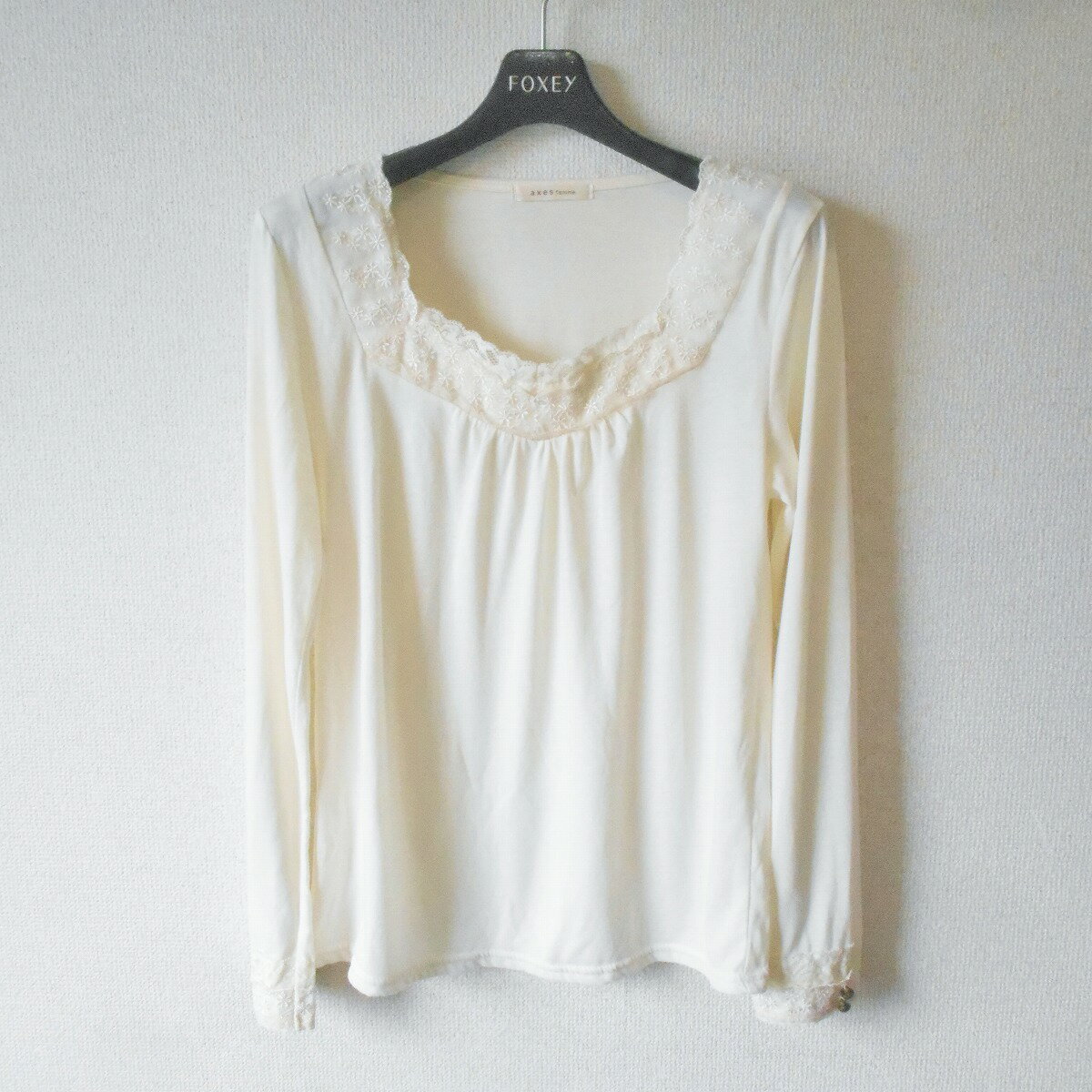 【中古】アクシーズ ファム axes femme カットソー M レディース 長袖 春 夏 レース