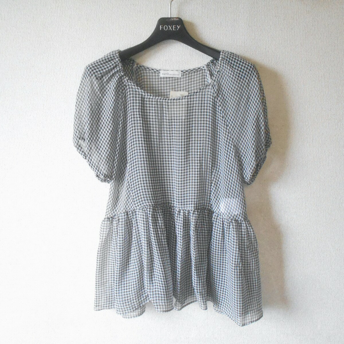 Rakuten - 【中古】新品 タグ付き アースミュージック&エコロジー EARTH MUSIC & ECOLOGY ブラウス F レディース シースルー 夏 チェック 未使用