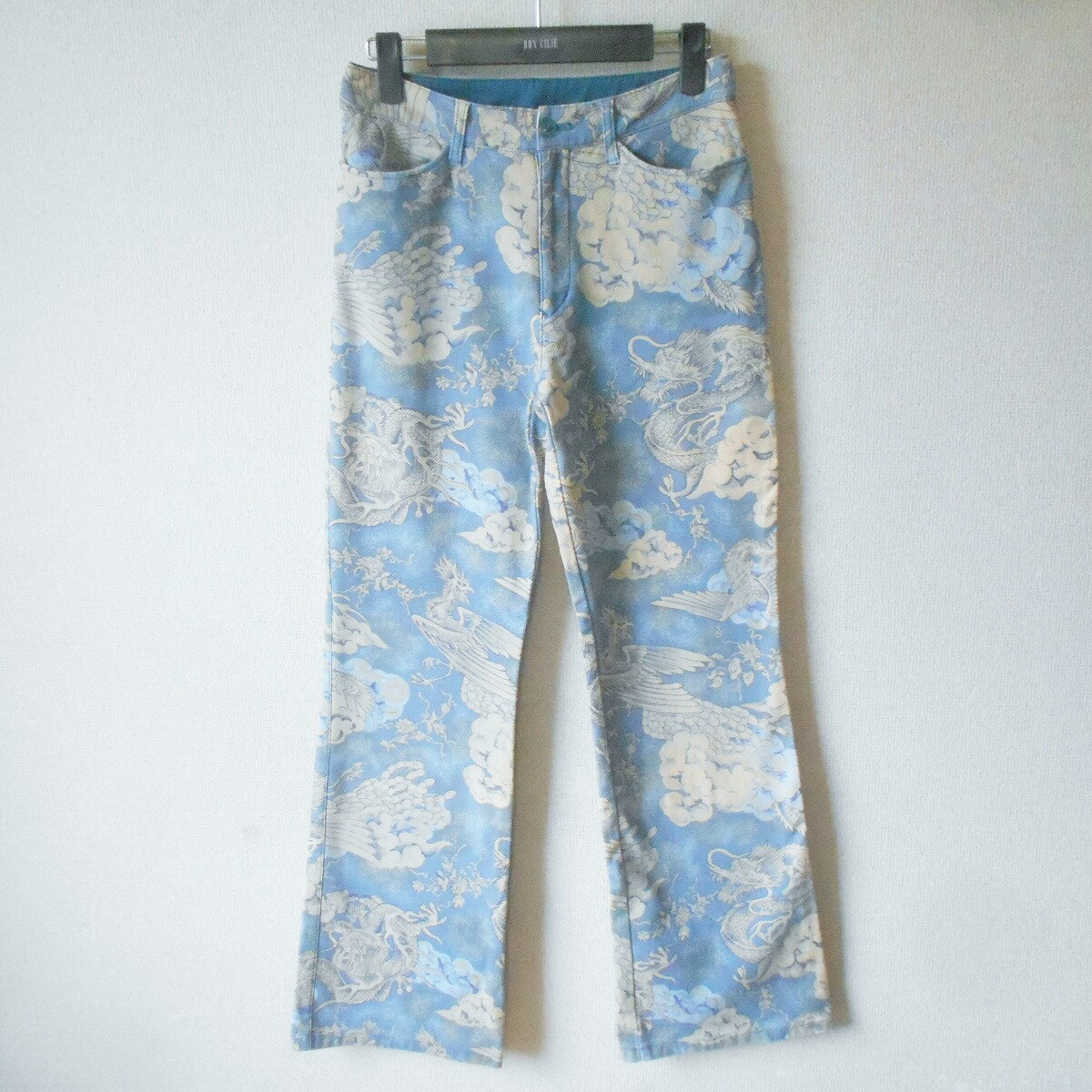 Nylon, Rayon, Polyester - 【中古】BATSU CLUB バツ クラブ パンツ ジーンズ ジーパン デニム風 レディース M 春 夏 ドラゴン 鳳凰