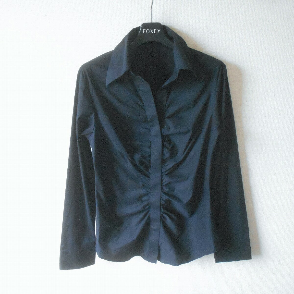 Long-Sleeved - 【中古】 アイシービー iCB シャツ ブラウス レディース 38 長袖 ギャザー 黒 オンワード樫山