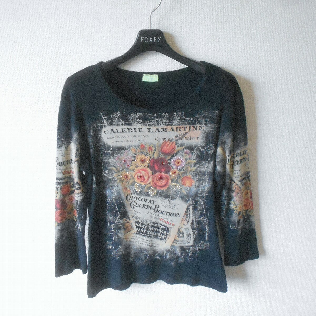 乐天商城 - 【中古】Fornia フォルニア カットソー レディース 9分袖 春 夏 秋 ラインストーン