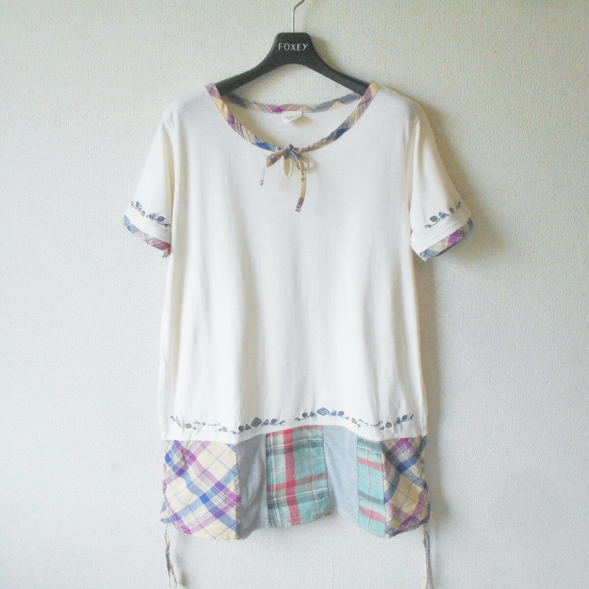 ドラッグストアーズ drug stores カットソー チュニック ワンピース 夏 2 レディース 切替 刺繍