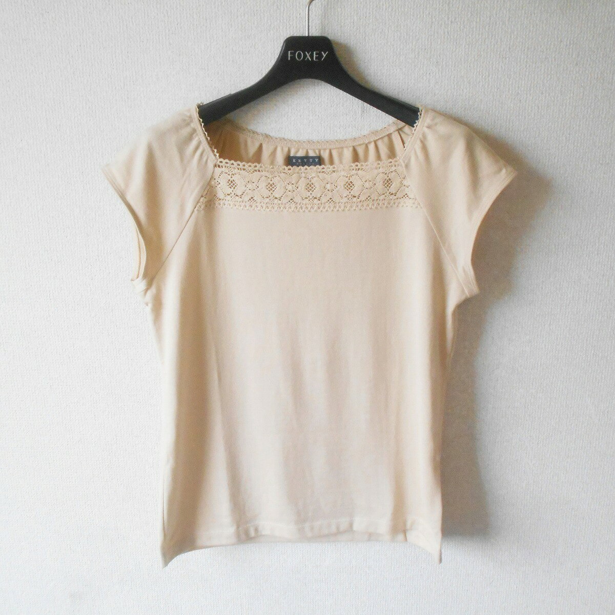 美品 ANAYI ブラウス フレンチスリーブ ドット アイボリー 日本製