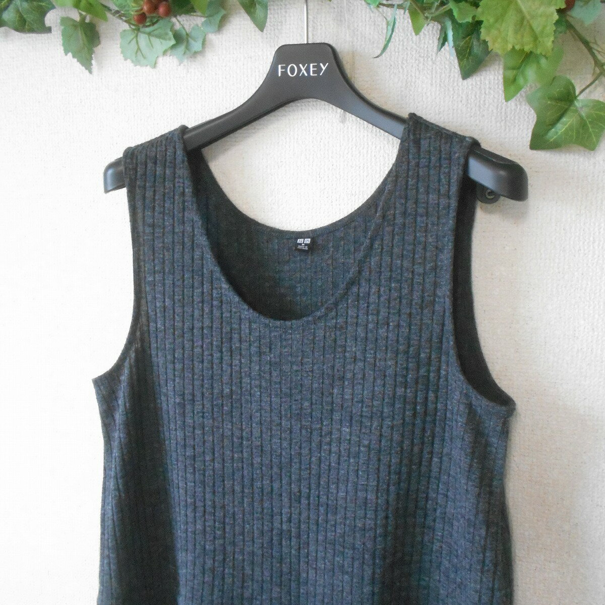 【中古】ユニクロ UNIQLO ニット サロペット オーバーオール レディース M