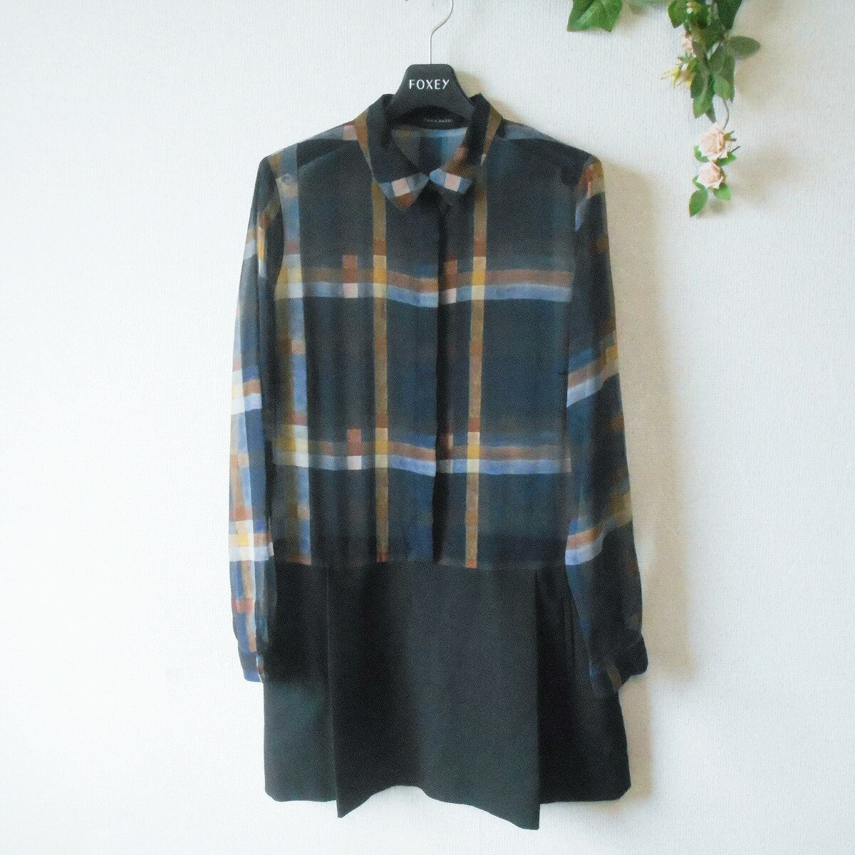 乐天商城 - 【中古】ザラ ZARA BASIC ワンピース M レディース 上下 切替 シースルー 春 秋