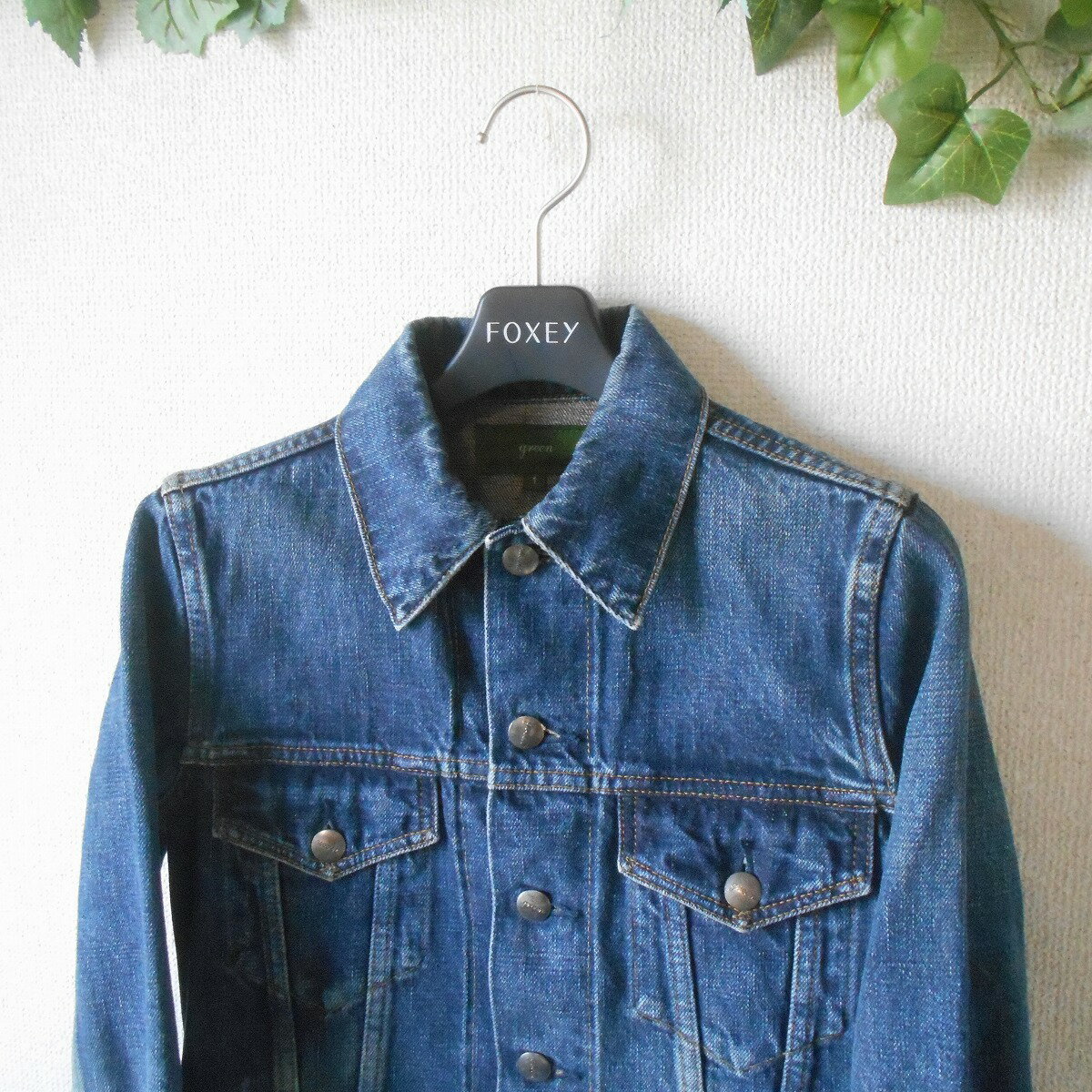 【中古】グリーン GREEN 現 HYKE ハイク デニム ジャケット ジージャン 1 レディース 日本製