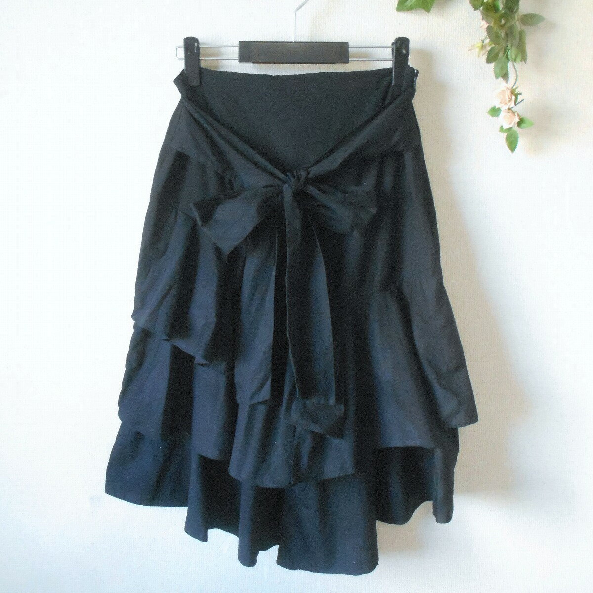 【中古】ザラ ベーシック ZARA BASIC スカート L 春 夏 変形 レディース 段々 ティアード 黒