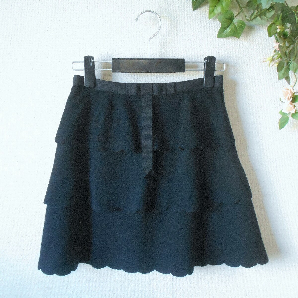 乐天商城 - 【中古】ジルスチュアート JILL STUART スカート 秋 冬 レディース 段々 ティアード 黒 日本製