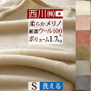 マラソン★最大5,000円クーポン 西川 ウール毛布 シングル 日本製 送料無料 ウール100 洗える 西川産業 東京西川 ウールマイヤー毛布（毛羽部分）無地