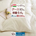 9/18限定★11%OFFクーポン 羽毛肌掛け布団 セミダブル 日本製 羽毛布団 夏用 コインランドリー 洗える 羽毛ふとん ハンガリー産ホワイトグースダウン93%『増量0.4kg』 ロマンス小杉 肌ふとん ウォッシャブル