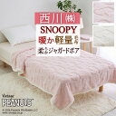最大2万円OFFクーポン★マラソン スヌーピー 毛布 シングル 軽量 西川 ふっくら柔らか ボア調 ピーナッツ snoopy 洗える 軽い毛布 プレゼント ギフ...