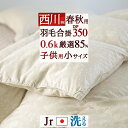 8/1限定★11%OFFクーポン 羽毛合掛け布団 ジュニア 西川 【西川掛布団カバー等特典付】 子供用 小さいサイズ 抗菌 ダウン85% 0.6kg DP350...