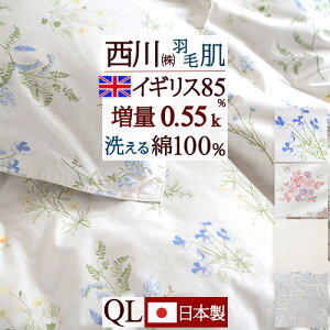 特別ポイント10倍 8/19 8:59迄 羽毛肌掛け布団 クイーン 西川 サラサラで気持ちがいい！羽毛布団 夏用 ウクライナ産ホワイトダウン85％ 0.6kg 綿100%洗える！東京西川 西川産業 日本製 薄い 肌布団