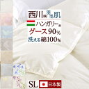 徹底値下げSALE★2,000円引 西川 東京西川 グース 羽毛肌掛け布団 ダウンケット シングル 羽毛布団 夏用 洗える 側生地 綿100% ハンガリー産グースダウン90% ふんわり0.3kg 日本製 西川リビング 羽毛肌布団 ウォッシャブル 薄手 薄い