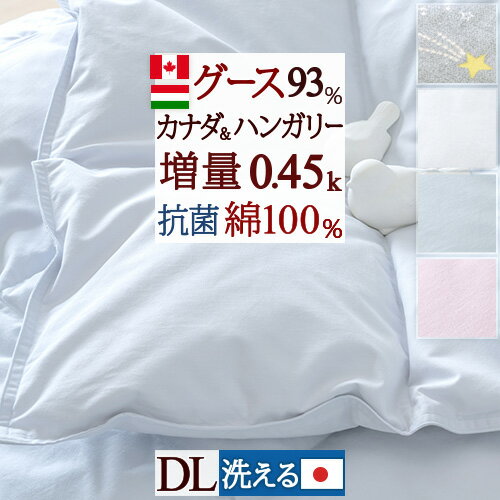 9/4から大幅値下げ★羽毛肌掛け布団 ダブル ダウンケット グース 増量0.45kg 日本製 洗える 綿100% カナダ産ハンガリー産ホワイトグースダウン93% 羽毛布団 夏用 羽毛肌掛布団 抗菌 肌ふとん ウォッシャブル 羽毛 薄手 薄い 羽毛ふとん ダブルロングサ