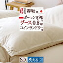 楽天大好きがいっぱい『ママズベリー』マラソン★最大5,000円クーポン 洗える 羽毛合い掛け布団 セミダブル 羽毛布団 合掛け布団 合い掛け 【西川掛布団カバー等特典付】 春秋用 春 秋 ポーランド産ホワイトグースダウン90％ 0.8kg DP370 ロマンス小杉 コインランドリー可 日本製