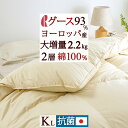 SS特別3000円引クーポン★【春の特典付】 羽毛布団 キング ロマンス小杉 羽毛布団 DP410 綿100％生地 ハンガリー産グース93% 増量2.2kg 無地 K キングサイズ