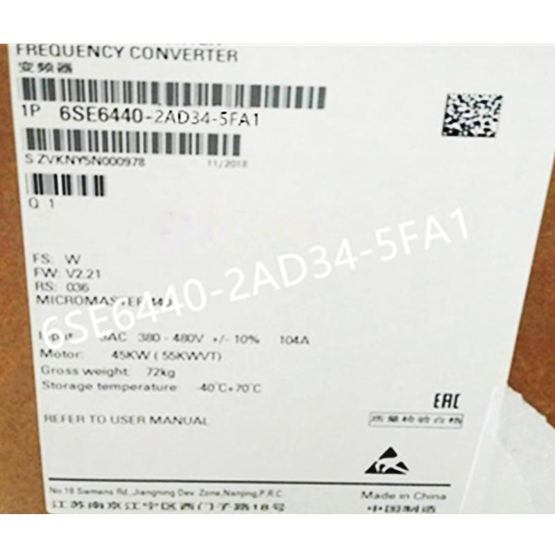 Rakuten - 【新品 東京発 ★適格請求書発行可★】SIEMENS シーメンス インバータ 6SE6440-2AD34-5FA1 MM440 480V 45KW【6ヶ月保証】