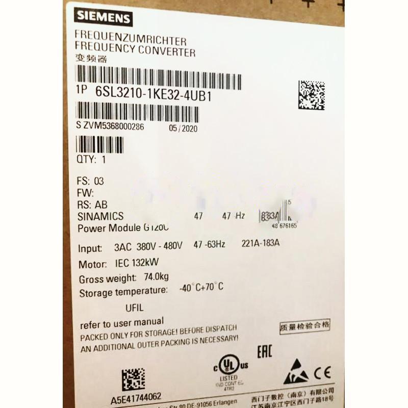 Rakuten - 【新品 東京発 ★適格請求書発行可】★SIEMENS シーメンス インバータ 6SL3210-1KE32-4UB1 G120C 480V 132kW【6ヶ月保証】