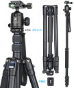 コンパクトアルミ 三脚 全伸高 209.8cm トラベル 一脚伸縮可変式 レバーロック Tripod 高級ボール雲台とクイックシュー付き ARTCISE 軽量 合金 ビデオ カメラ 三脚 最大耐荷重15キロ デジタルカメラ DSLR 一眼レフCanon Nikon Petax Sonyなど用 運動会 登山 野外撮影用AF30