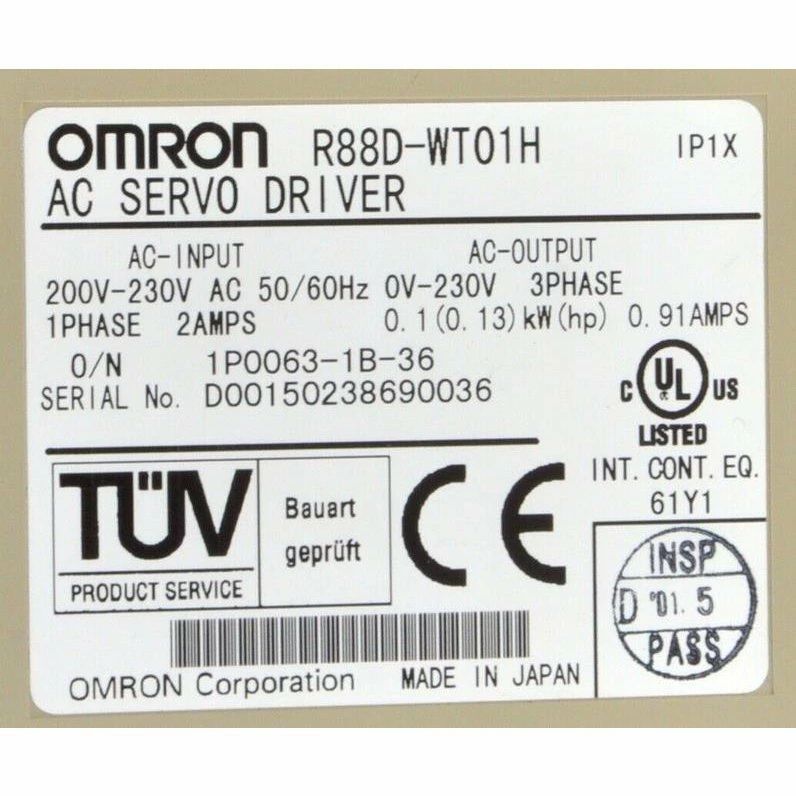 Rakuten - 【新品 東京発 ★適格請求書発行可★】OMRON オムロン R88D-WT01H サーボドライブ【6ヶ月保証】
