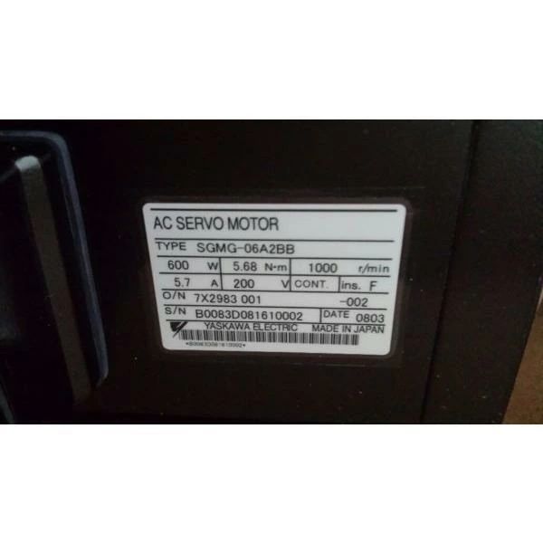 【新品 東京発 ★適格請求書発行可★】Yaskawa SGMG-06A2BB AC Servo Motor【6ヶ月保証】