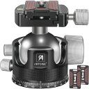 ARTCISE 55mm 低重心 ボール雲台 CNC加工 アルミ 360度回転 パノラマ ボールヘッド アルカスイス互換 クイックシュー 自由雲台 一眼レフ DSLR ビデオカメラ用 最大耐荷重 40キロ