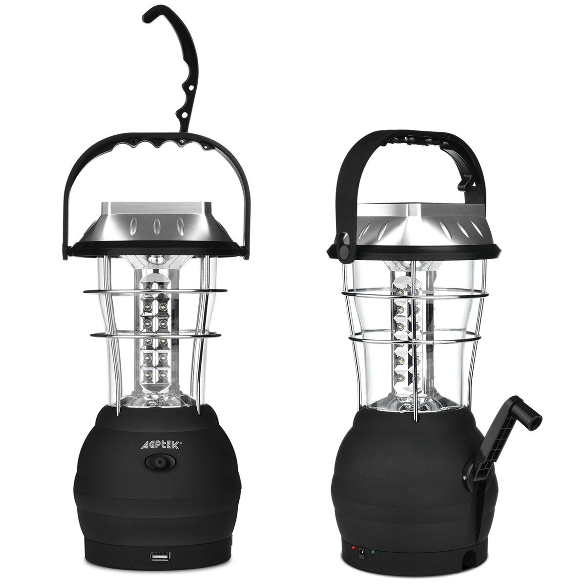 AGPTEK LEDランタン 36灯 5種充電モード-USB、手回し、ソーラー、電池、車載充電 2つのライトモード-60ルーメン&120ルーメン アウトドア 充電式 懐中電灯 キャンプランタン スライド式 ポータブル テントライト停電 防災対策 登山 夜釣り ハイキング アウトドア キャンプ用通販格安セール情報 楽天 通販