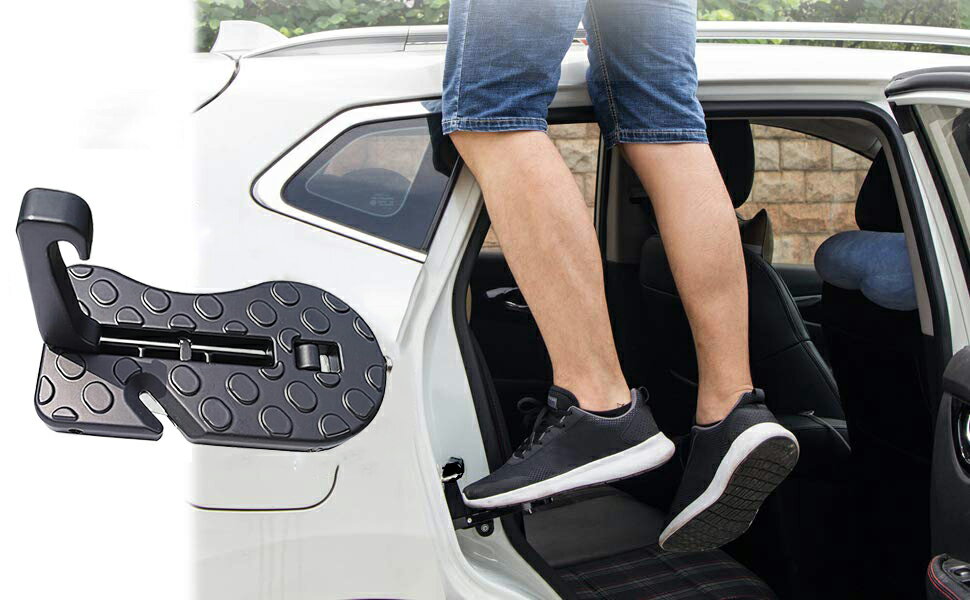Blumway 車の折りたたみラダー ドアステップ 車 安全ハンマー 多機能 ペダル 洗車用品 Suv/Jeep/Rvs/軽トラックなどに適用 (T型 サイドステップ )