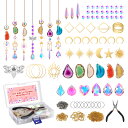 BlumWay 168 PCS DIY サンキャッチャー 作成キット 水晶ペンダント クリスタル 玄関飾り開運ペンダント ラッキークリスタル 運気 幸運 風水 ...
