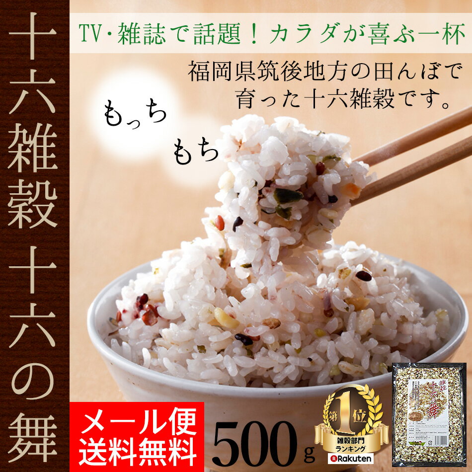 4個購入で1個プレゼント 1配送先 11月20日9時59分まで メール便送料無料 十六雑穀十六の舞 500g 1〜3個はメール便でお届け 代引き不可 1100円未満の商品と同梱は別途送料