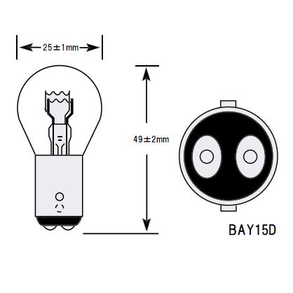 シグナルランプ P21/5W S25 BAY15D 12V21/5W クリアー【10個セット】白熱電球 スワンベース 口金 ダブル球 バルブ / 自動車、旧車、バイクなどの補修用に ※返品交換不可※ 2