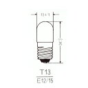 パイロットランプ T13 E12 110V 5W 100個セット【返品交換不可】クリアー クリヤー 小型 白熱灯 豆電球 ねじ込み 口金 確認表示灯 パネル球 ケース販売 / 消火栓・防災,防火設備・アロマディフューザー・お仏壇のろうそく球・お燈明・配電盤表示用・ 制御機器などに 3