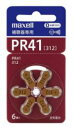 【 数量限定特価品 】maxell マクセル 補聴器用 ボタン形空気亜鉛電池(6個入り) PR41 A 6BS 水銀0使用 312 【返品交換不可】 コイン ボタン バッテリー ドイツ製