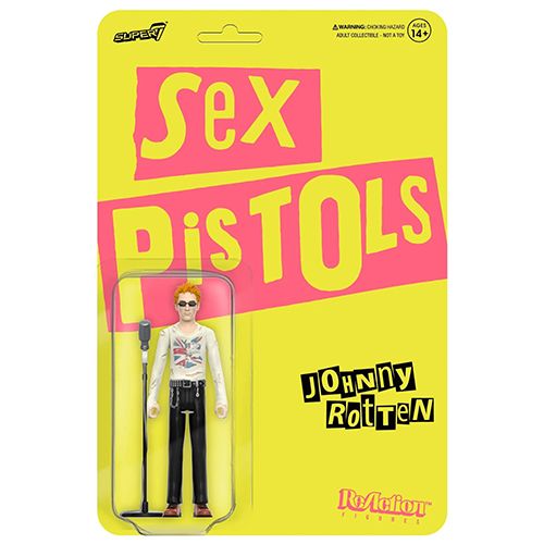 【在庫品】【スーパー7】 リ・アクション/ SEX PISTOLS（セックス・ピストルズ）: ジョニー・ロットン Johnny Rotten ジョン・ライドンJohn Lydon 部屋の壁に飾れるフィギュア 全高約10cm パンク PUNK ロック 音楽 RE ACTION PIL