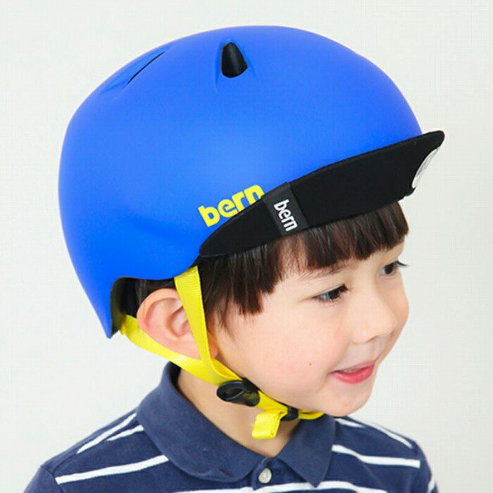 bern(バーン) ヘルメット【NINO：XS/Sサイズ(48〜51.5cm) /マット ブルー】 バイザー/ ストライダー 自転車 スケートボード 子供用 キッズ