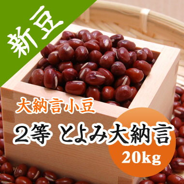 大納言小豆 2等 とよみ大納言 20kg 北海道産 【令和6年産】 大容量 送料無料!!