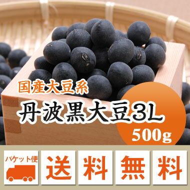 丹波黒豆 5年産 丹波黒大豆岡山県産 超大玉 3L！！ 500g 【令和5年産】 LLLサイズ メール便 送料無料！！お届けに3日～7日かかります