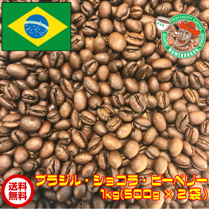 【おうち時間応援キャンペーン】【まとめ買い・30%オフ】ブラジル・ショコラ・ピーベリー　1kg【自家焙煎コーヒー豆・レギュラーコーヒー】