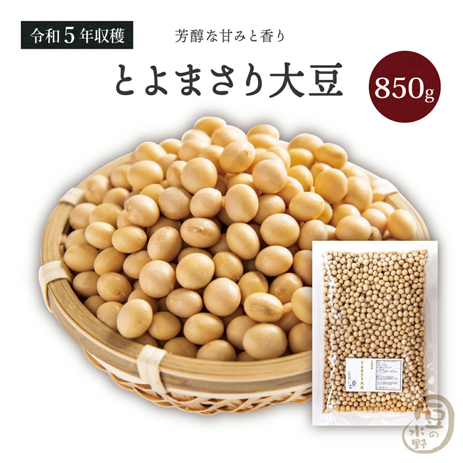 大粒とよまさり大豆2.8上 850グラム 令和5年収穫 北海道産 【送料無料】 大豆 とよまさり大豆 北海大豆 国産大豆 北…