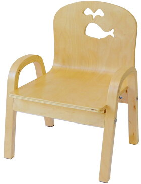 MAMENCHI 木製キッズチェア 組立済 クジラ ナチュラルスタッキングチェア 木製イス 幼児イス 子ども用椅子 子ども用イス 木製イス 子供椅子 ローチェア　ベビーチェア