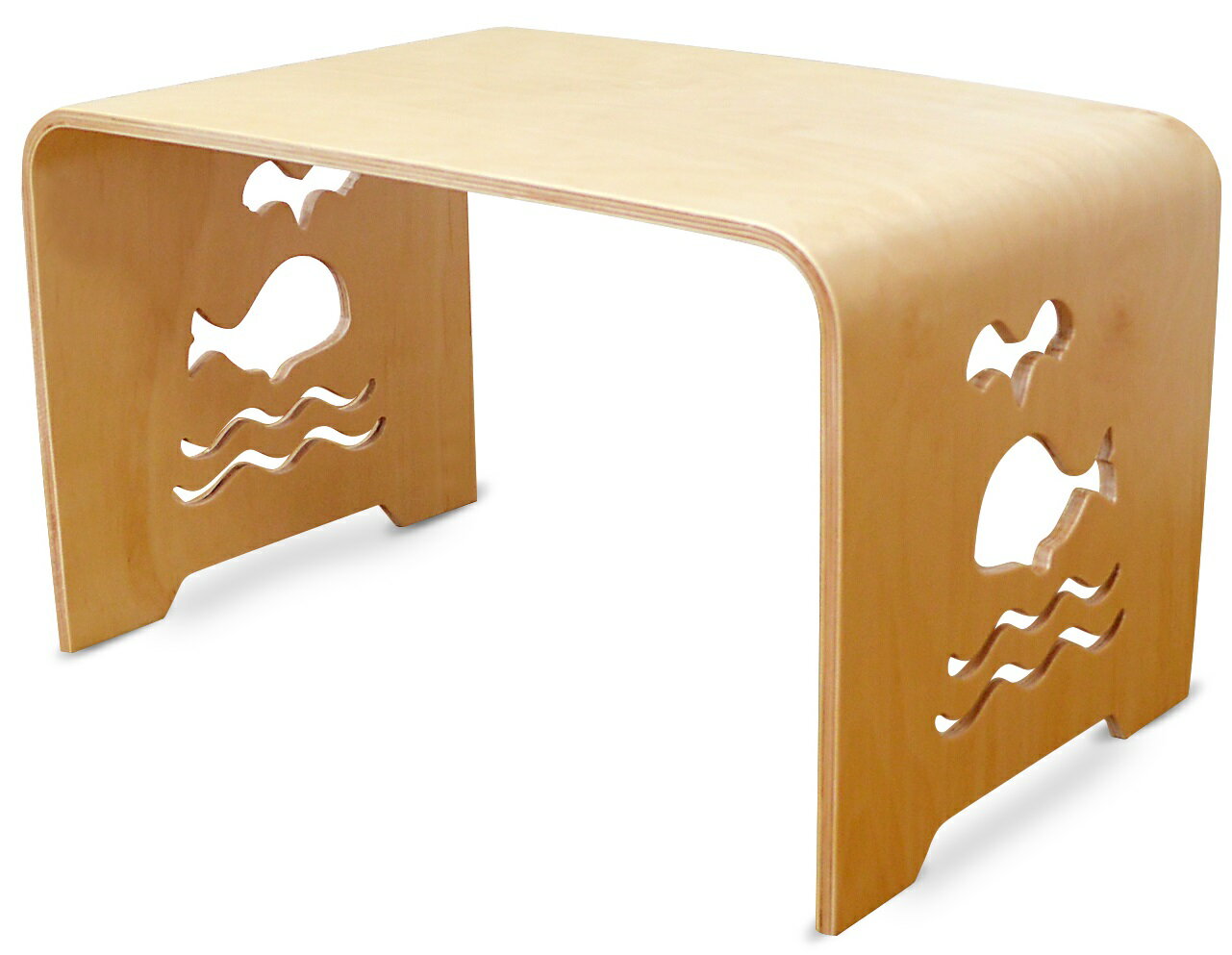 わけあり！MAMENCHI サイズ大き目な子供用木製テーブル クジラ ナチュラル 組立不要で届いてからすぐに使用ができます。（サイズ：長60×幅38×高さ35cm)テーブルセット子供机 ファースト家具 学習デスク 木製テーブル 机 幼児机　キッズテーブル