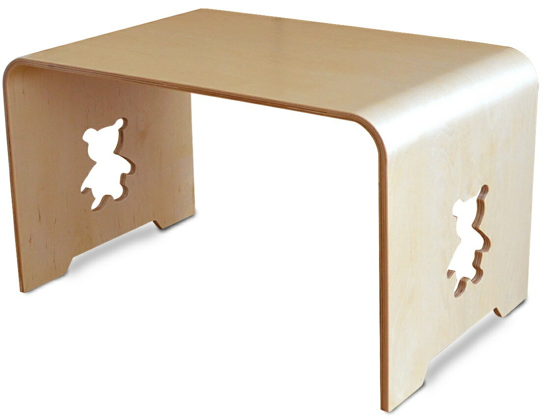 「組立済・セット買い」MAMENCHI サイズ大き目な子供用木製テーブルクマ ナチュラル1台と木製チェア1台のセット（椅子はイルカ・クジラ・ゾウ・クマのカラーから1脚お選びください。 テーブルセット子供机 ファースト家具 学習デスク